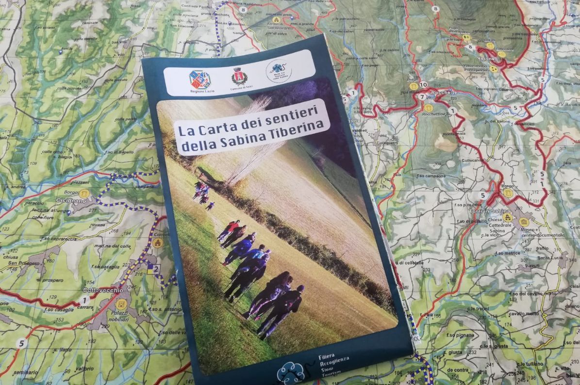 Mappa itinerari Sabina tiberina Monti Sabini